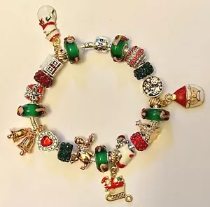 ❤️Pandora Christmas Sterling Silver Bracelet 🎄 European Charm Beads w/ Box 3❤️ - Picture 1 of 5