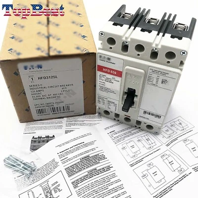 TOPBEST New Circuit Breakers for EATON HFD3125L 3 Pole 200 Amp 600V HFD3125