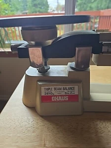 Ohaus Triple Beam Balance 2610g Scale USA Made 3 Beam Scale Three Weights - Picture 1 of 4