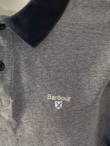 Barbour - Mens Contrast Collar/Sleeve Detail Polo Shirt/Size: L - Picture 1 of 9