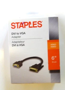 DVI to VGA Adapter. Staples. Sealed 6". BB1 - Picture 1 of 3