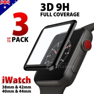 For Apple Watch 6 5 4 3 2 SE FULL Tempered Glass Screen Protector 44 40 38 42mm - Picture 1 of 15