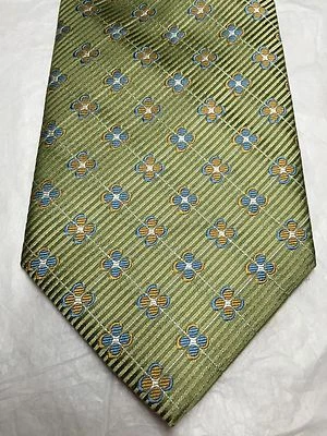 ТАНГО МУЖСКОЙ ГАЛСТУК ЗЕЛЕНЫЙ С ЦВЕТОЧНЫМ ДИЗАЙНОМ 4 X 60 НОВЫЙ БЕЗ ЯРЛЫКОВ - Изображение 1 из 4