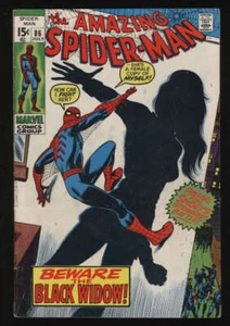 Amazing Spider-Man #86 en muy buen estado + 4,5 ow/w Pgs Origen Viuda Negra John Romita Marvel - Imagen 1 de 2