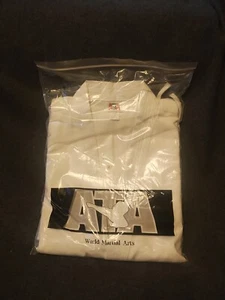 ATA Taekwondo World Martial Arts - Kids Jacket Uniform Top Gin & White Belt Sz 0 - Picture 1 of 3