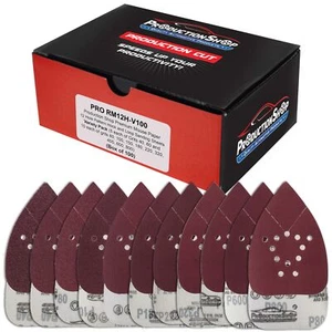 100 Pack 12-Hole Pattern Mouse Detail Sander Sandpaper Sheets Variety Pack Grit - Picture 1 of 1