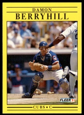 1991 Fleer Baseball Card Damon Berryhill Chicago Cubs #414 - Image 1 of 2