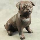 PUG Cast Iron HEAVY STATUE Dog DOORSTOP