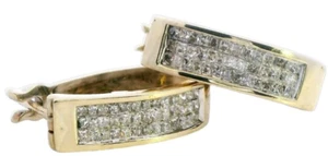 Sparkle with Love: Dazzling 9ct Yellow Gold Diamond Oval Hoop Earrings - Picture 1 of 21