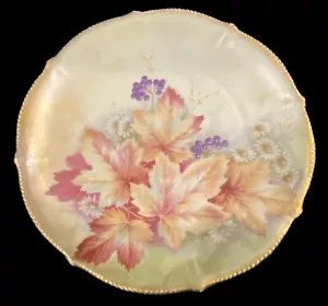 Tirschenreuth 8” Bavarian Plate Autumn Leaves W/Gold See Photos & Read - Picture 1 of 7