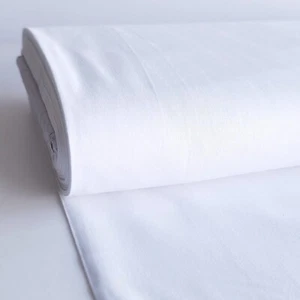 100% Cotton Fabric Plain Woven White - Craft 150cm wide 135gsm Many Lengths - Picture 1 of 4
