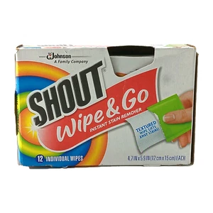 Shout Wipe & Go Instant Fleckenentferner - 12 einzelne Tücher - NEU - Bild 1 von 3