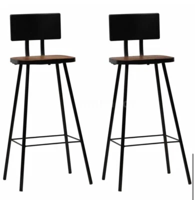 2er set Barhocker aus Stahl und recycleten Massivholz - NEU - Bild 1 von 4