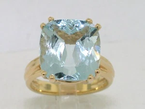 Anillo Aguamarina 750 Oro Amarillo 18Kt Aguamarina Facetada Natural 8,85ct - Imagen 1 de 6