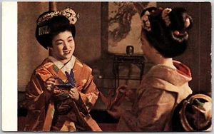 Maiko Dancing Girls Of Kyoto Japan Costume Old Tradition Elegance Postcard - Picture 1 of 2