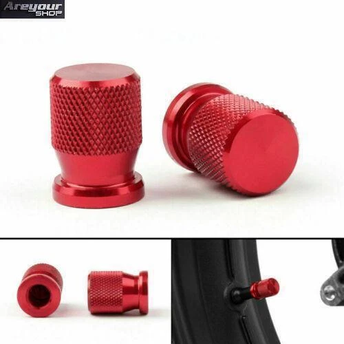 CNC Wheel Tire Valve Stem Cap Cover For Honda Yamaha Kawasaki Suzuki Red #8 Foto 1 de 4