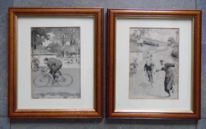 Frank Patterson 2 Cyclist Humorous Portraits Sport and Play + The Open Road - Picture 1 of 7