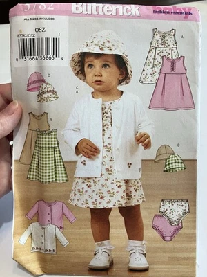 Butterick 3782 Baby Spring Summer Jacket Dress Hat Panties Pattern Uncut - Image 1 of 2
