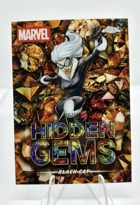 Gemas ocultas 2025 Topps cromadas Marvel gato negro/10 Foto 1 de 3