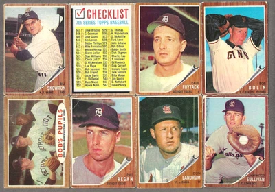 1962 Topps #110 Skowron Foytack Regan Landrum Sullivan 8 tarjetas envío gratuito Foto 1 de 2