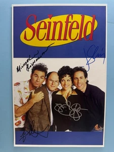 SEINFELD TV SERIES POSTER 11x17 SIGNED BY 4 AUTHENTICATED wCOA FREE SHIPPING - Picture 1 of 3