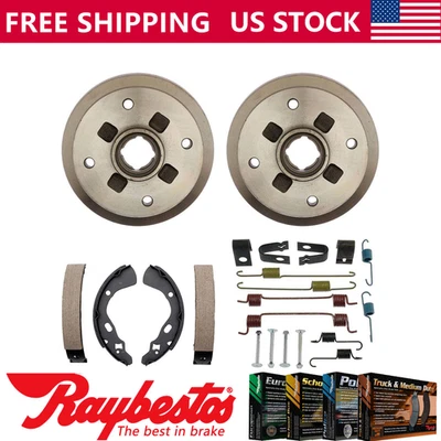 Rear Kit Brake Drums & Brake Shoes Hardware Kit For 1989 Ford Festiva -Raybestos - Image 1 of 4