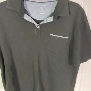 Tahari Baumwolle Polo Herren Large Schwarz Tailliert Kurzarm Logo - Bild 1 von 5