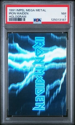 1991 IMPEL MEGA METAL IRON MAIDEN LOGO HOLOGRAM TRADING CARD | PSA 7 NM POP 2 - Image 1 of 4