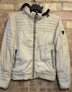 GUESS Padded Puffer Jacket Size Medium 44” Grey Nylon With Down & Duck Feathers - Picture 1 of 8
