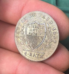 1 Batzen 1834 Kanton Waadt Münze Schweiz alt selten Numismatik Bund - Bild 1 von 4