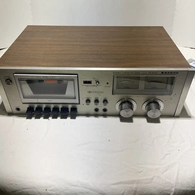 Sanyo Stereo Cassette Deck Model RD 5030 Japan Wood Grain VTG *PARTLY WORKING - Image 1 of 4