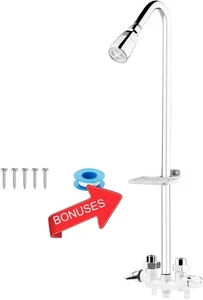 Sistema de accesorios de ducha para exteriores Artiwell, con extensión elevadora y elevadora a prueba de óxido, - Imagen 1 de 3