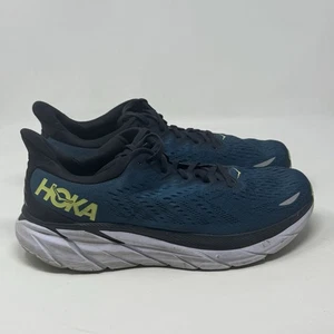 Hoka One One Clifton 8 Shoes Mens 11 D Blue Green Mesh Running Walking Sneakers - Picture 1 of 17