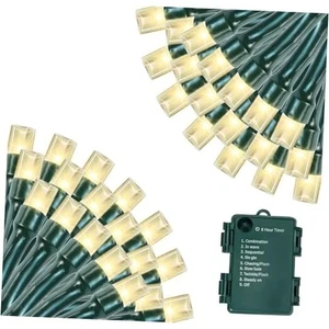 Battery Operated Christmas Lights, 33 FT 100 LED Mini String 100LED Warm White - Picture 1 of 7