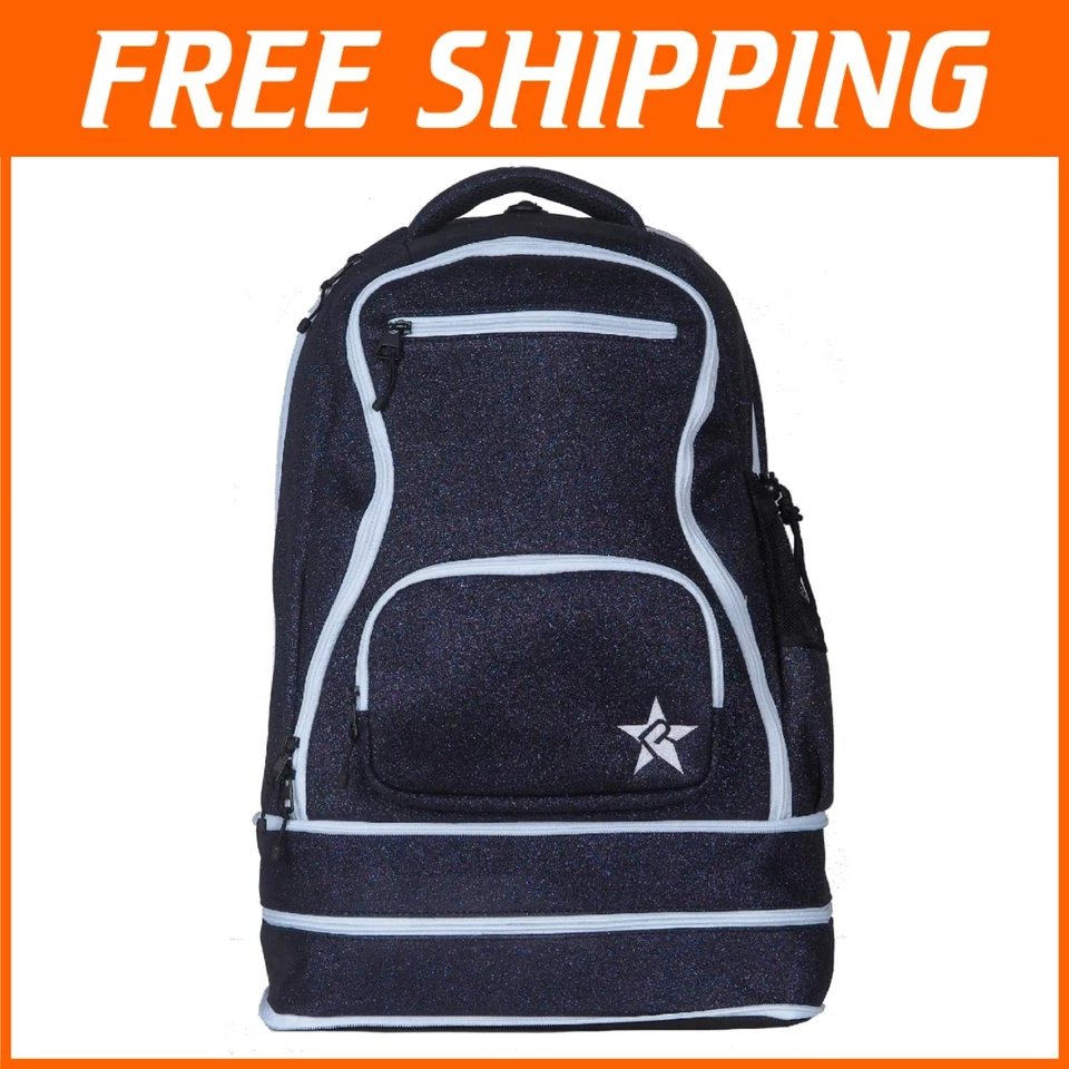 Mochila de poliéster azul marino con cremallera blanca Foto 1 de 3