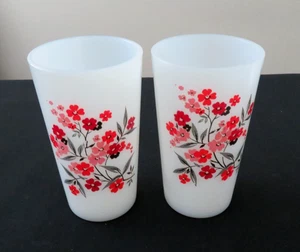 2 Fire King Primrose 11 Oz Tumblers 5" Appear Unused Great Graphics 1960-62 - Picture 1 of 7