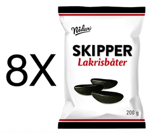 Nidar Skipper Lakrisbåter Norwegisches Lakritz Boote Lakritz Bonbons 8X200g - Bild 1 von 1