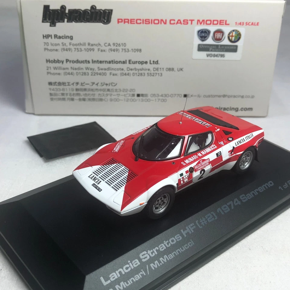 1/43 HPI Lancia Stratos HF #2 1974 Sanremo 带贴花 #8073 — 第 1/1 张图片