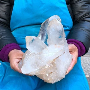 7,06 Pfund natürlicher klarer Quarz Cluster Kristall Cluster Mineral Probe heilt 404 - Bild 1 von 19