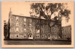 De colección Hamilton Nueva York NY West Hall Colgate University Años 40 Ver Postal - Imagen 1 de 2
