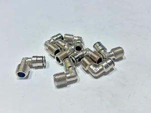 (8) Weatherhead 1169x4x4 1/4" Tube x 1/4" MNPT Push-Connect 90 DEG SWVL Male Elb - Picture 1 of 5