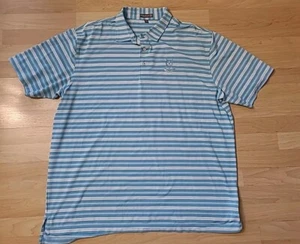 Peter Millar Polo Shirt Mens 2XL Pwd Blue Summer Comfort Golf St Andrews Links - Picture 1 of 6