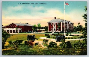 US Army Post Fort Knox Flag KY Kentucky Postcard B6 - Picture 1 of 2