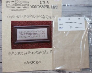 IT'S A WONDERFUL LIFE cross stitch leaflet plus LINEN Waxing Moon Designs - Picture 1 of 3