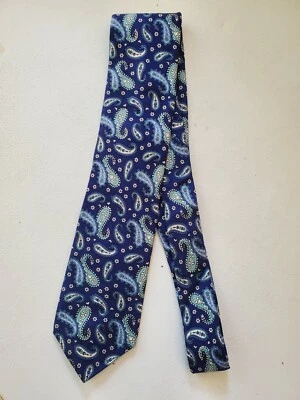 Corbata Joseph Abboub Paisley 100% Azul Seda 3.0" X 59" EE. UU.  Foto 1 de 4