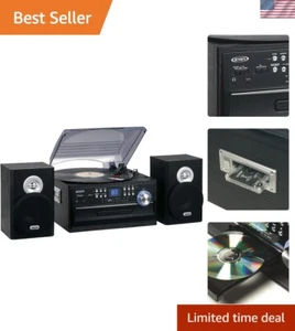 3-Speed Stereo Turntable with CD System, Cassette, and AM/FM Stereo Radio - Picture 1 of 5