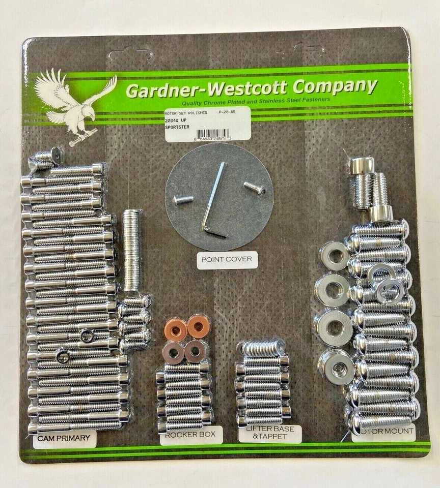 Kit de pernos primarios de motor de repuesto Harley XL Sportster 04-L cabeza lisa cromada Foto 1 de 2