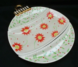 Ganz Bella Casa 3-teiliges WEIHNACHTSSCHMUCK Servierset Chip Dip Canapes Unikat - Bild 1 von 6