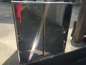 Vintage Mid Century Chrome Art Deco Atomic Kitchen Cabinet Food Box Metal 50s  - Picture 1 of 8