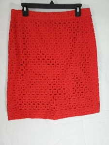 Roter Damenrock BLEISTIFTROCK gefüttert ÖSEN J.CREW Größe 8 - Bild 1 von 9